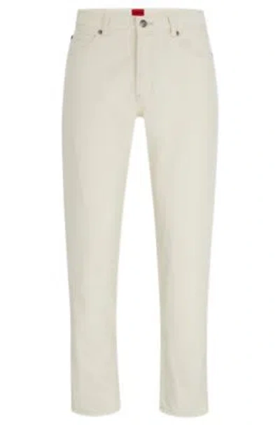 Hugo Tapered-fit Jeans In Natural Denim In White