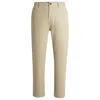Hugo Boss Tapered-fit Regular-rise Trousers In Cotton Twill In Beige