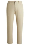 Hugo Boss Tapered-fit Regular-rise Trousers In Cotton Twill In Light Beige