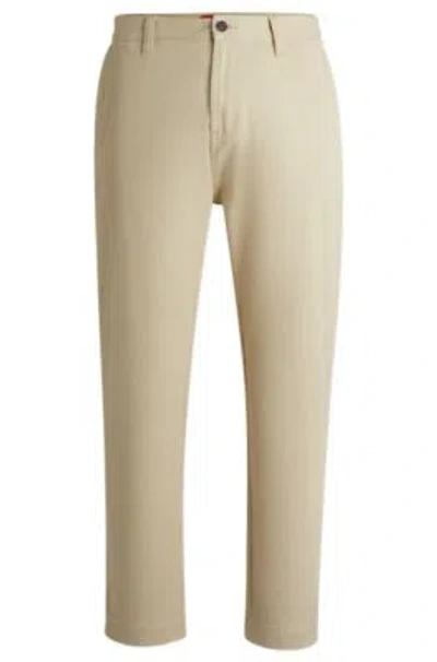 HUGO BOSS TAPERED-FIT REGULAR-RISE TROUSERS IN COTTON TWILL