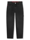 Hugo Boss Tapered-leg Jeans In Black