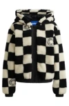 Hugo Boss Teddy Jacket With Checkerboard Jacquard In Patterned