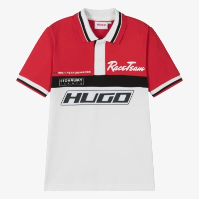 Hugo Teen Boys Red Racing Polo Shirt