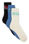 Hugo Boss Three-pack Of Short-length Socks In Patterned