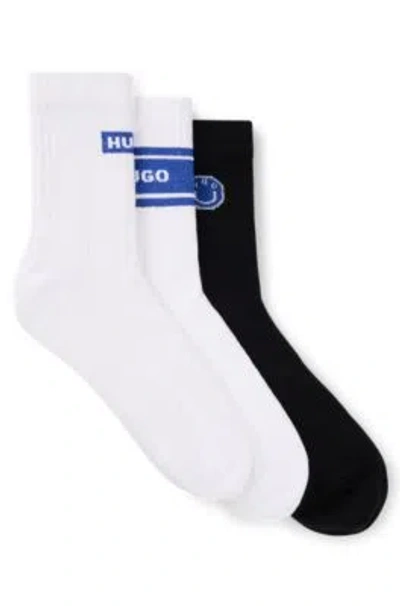 Hugo Three-pack Of Short-length Socks In Black