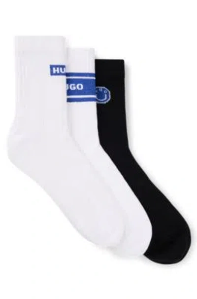 Hugo Boss Three-pack Of Short-length Socks In Patterned