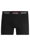 Hugo Boss Three-pack Of Stretch-cotton Boxer Briefs With Logo Waistbands In Patterned