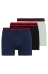 Hugo Boss Three-pack Of Stretch-cotton Boxer Briefs With Logos In Patterned