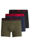 Hugo Boss Three-pack Of Stretch-cotton Boxer Briefs With Logos In Patterned