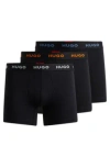 Hugo Boss Three-pack Of Stretch-cotton Boxer Briefs With Logos In Patterned