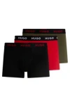 Hugo Boss Three-pack Of Stretch-cotton Trunks With Logo Waistbands In Patterned