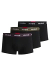 Hugo Boss Three-pack Of Stretch-cotton Trunks With Logo Waistbands In Patterned