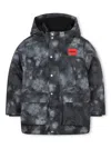 Hugo Boss Tie-dye Hooded Jacket In Grey