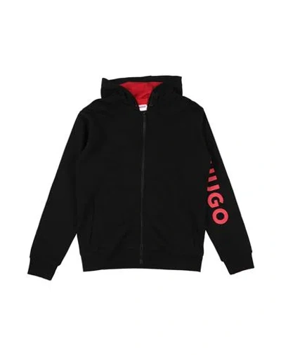 Hugo Boss Babies' Hugo Toddler Boy Sweatshirt Black Size 4 Cotton, Polyester, Elastane