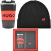 Hugo Boss Hugo Travel Mug And Beanie Gift Set In Black