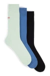 Hugo Boss Triple-pack Of Regular-length Socks In A Cotton Blend In Multi
