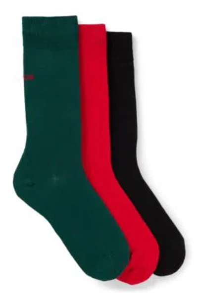 Hugo Boss Triple-pack Of Regular-length Socks In Patterned