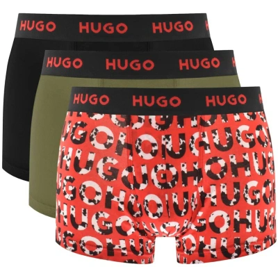 Hugo Triple Pack Trunks Black In Red