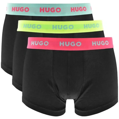 Hugo Triple Pack Trunks Black