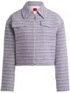 Hugo Boss Relaxed-fit Cropped Jacket In A Boucl Cotton Blend In Neutrals