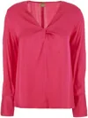 Hugo Boss Biralana Silk-blend Blouse In Pink