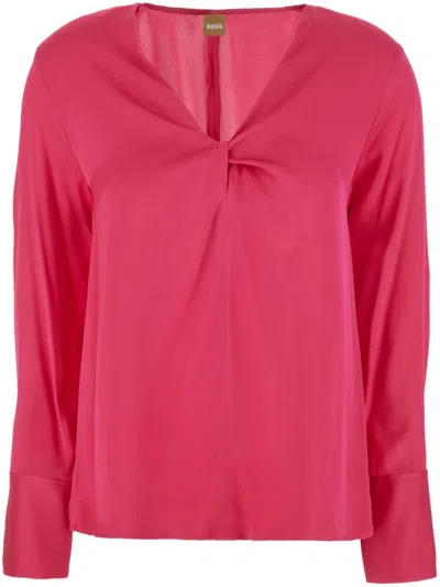 HUGO BOSS TWIST-DETAIL BLOUSE