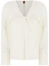 Hugo Boss Boss Ribbed Sweater In Weiss