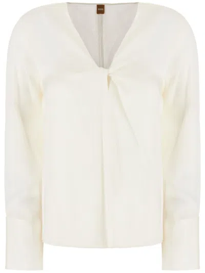 HUGO BOSS TWIST-FRONT BLOUSE