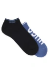 Hugo Boss Two-pack Of Ankle Socks With Logos In Light Blue