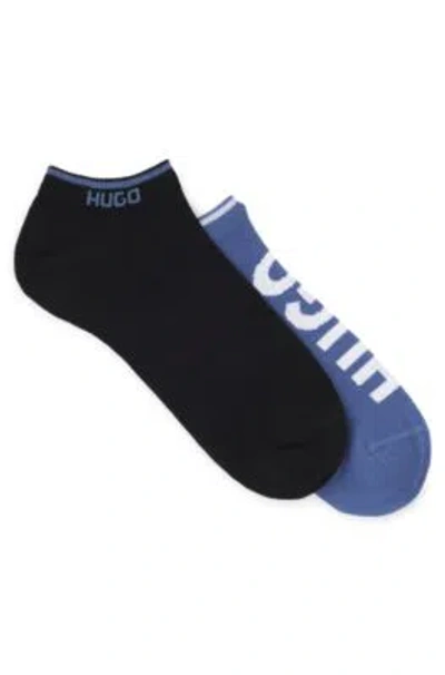 Hugo Boss Two-pack Of Ankle Socks With Logos In Light Blue