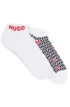 Hugo Boss Two-pack Of Ankle Socks With Logos In White