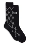 Hugo Boss Two-pack Of Regular-length Socks With Glittery Logos In Black