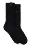 Hugo Boss Two-pack Of Regular-length Socks With Logo Details In Black