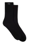 Hugo Boss Two-pack Of Regular-length Socks With Seamless Cuffs In Black