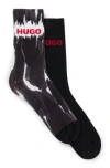 Hugo Boss Two-pack Of Short-length Socks With Logo Details In Black