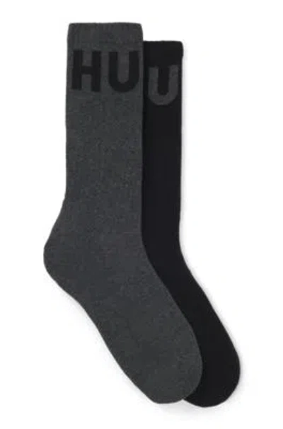 Hugo Boss Two-pack Of Short-length Socks With Logo Details In Grey