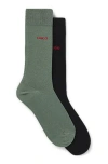 Hugo Boss Two-pack Of Socks In A Cotton Blend In Green