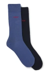 Hugo Boss Two-pack Of Socks In A Cotton Blend In Blue