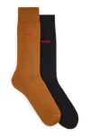 Hugo Boss Two-pack Of Socks In A Cotton Blend In Brown