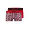 Hugo Boss Two-pack Of Stretch-cotton Trunks With Logo Waistbands In Red