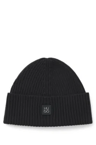 Hugo Boss Xola Metal Mens Beanie In Black