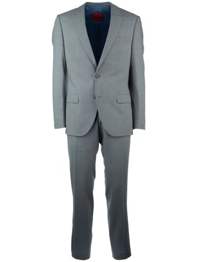 Hugo Boss Virgin Wool-blend Suit In Dark Grey