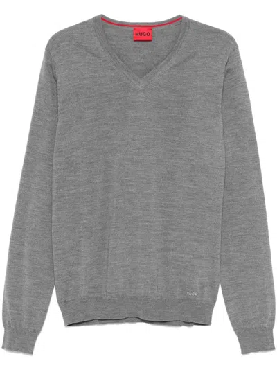 Hugo Boss Virgin-wool Sweater In Grey