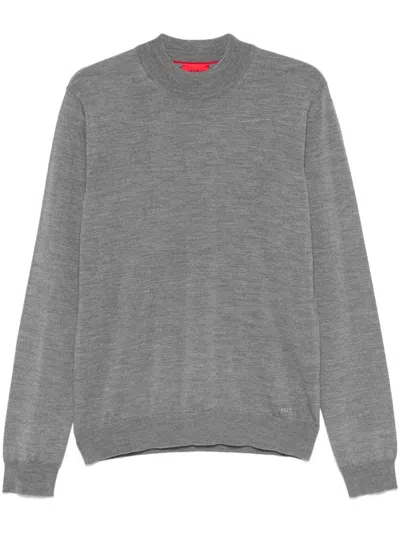 Hugo Boss Virgin-wool Sweater In Grey