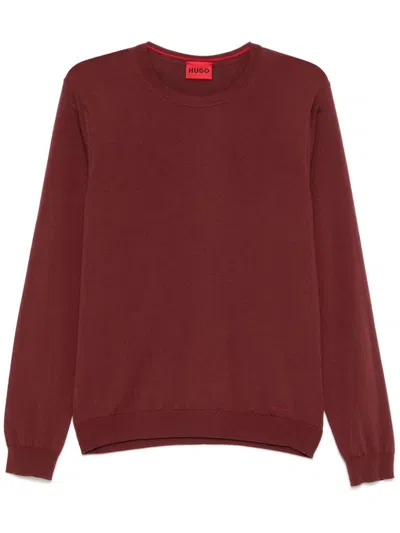 Hugo Boss Virgin Wool Sweater In Red