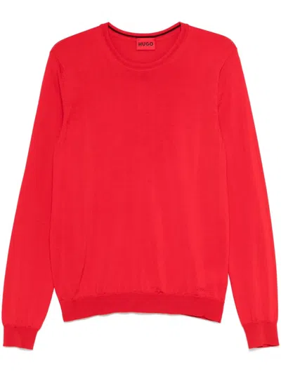 Hugo Boss Virgin Wool Sweater In Red