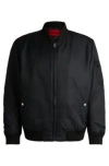 Hugo Boss Water-repellent Bomber Jacket With Branded Sleeve Pocket In Black