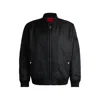 Hugo Boss Water-repellent Bomber Jacket With Branded Sleeve Pocket In Black