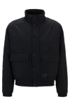 Hugo Boss Water-repellent Bomber Jacket With Logo Label In Black
