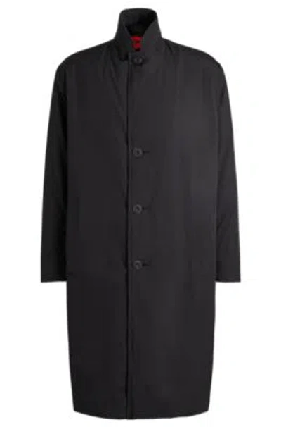 Hugo Boss Water-repellent Car Coat In A Relaxed Fit In Black